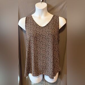 LOFT Black and Pink Floral Tank Top